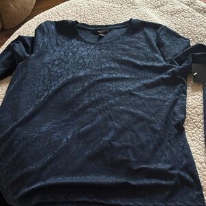 Simply Vera Vera Wang Midnight Blue Textured Top